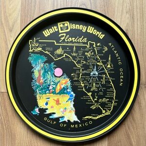 Vintage Walt Disney World Florida Souvenir Metal Tray